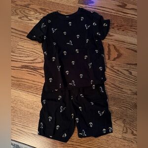 Charming Black Kids Pajama Set with Bird Design